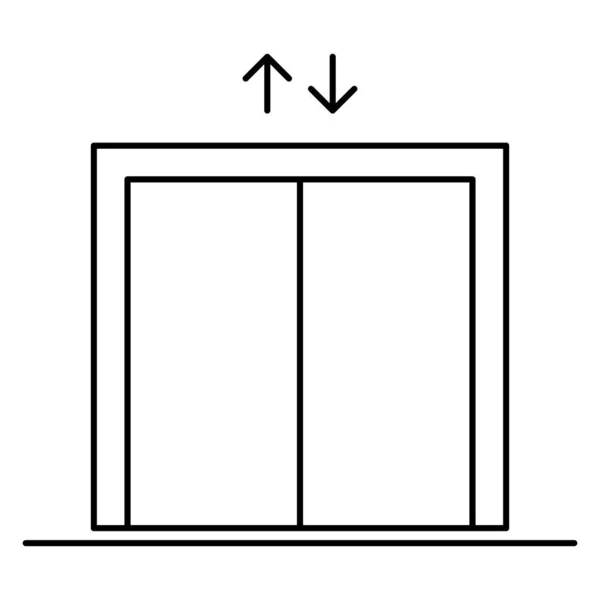Ikona Výtahu Grafický Design Vstupní Znak Vektorová Ilustrace Stavebních Dveří — Stockový vektor