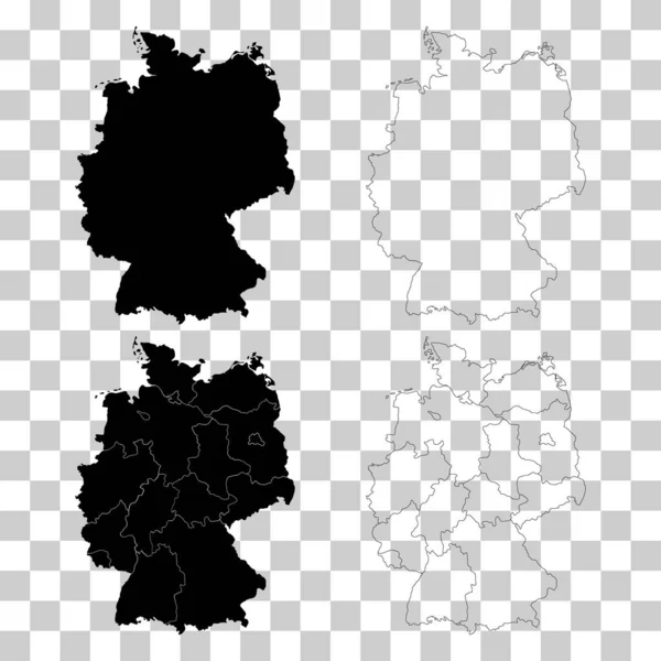 Set Von Deutschland Karte Symbol Geographie Leeres Konzept Isolierte Grafische — Stockvektor