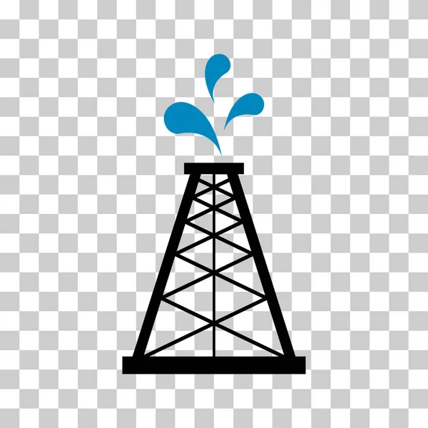 Ölplattform Flache Grafische Ikone Kraftstoffplattform Industrie Turm Gas Zeichen Vektorillustration — Stockvektor