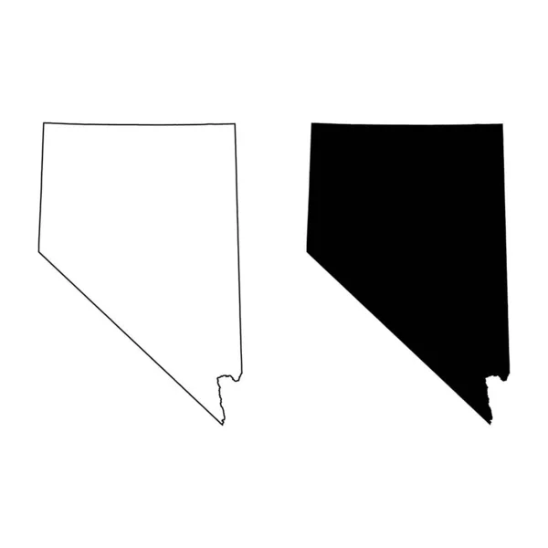 一组内华达州的地图形状 美国的联邦 平面概念图标符号矢量插图 — 图库矢量图片