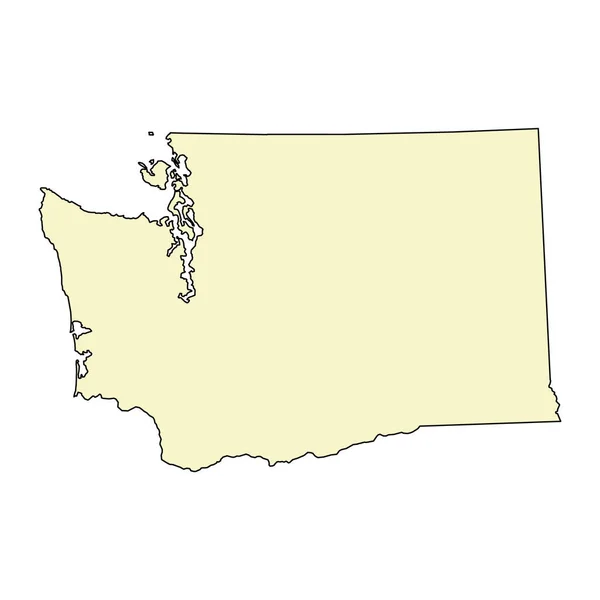 Washington Forme Carte États Unis Amérique Concept Plat Icône Symbole — Image vectorielle
