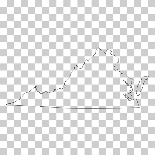 バージニア州の地図の形 アメリカ合衆国 フラットコンセプトアイコンシンボルベクトルイラスト — ストックベクタ