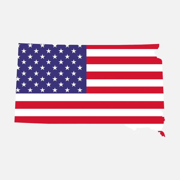 Dakota Sul Forma Mapa Estados Unidos América Ilustração Vetorial Símbolo — Vetor de Stock