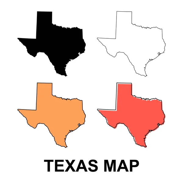 Σύνολο Χάρτη Του Τέξας Ηνωμένες Πολιτείες Της Αμερικής Εικόνα Διανύσματος — Διανυσματικό Αρχείο