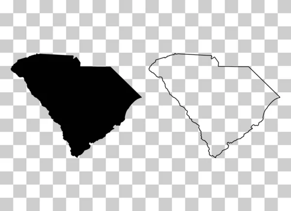 Set South Carolina Map United States America Flat Concept Symbol — Stockvektor
