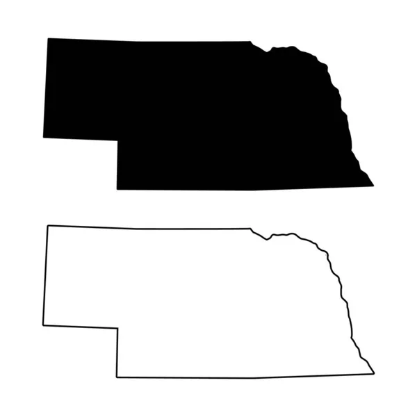 Karte Von Nebraska Vereinigte Staaten Von Amerika Flaches Konzept Icon — Stockvektor
