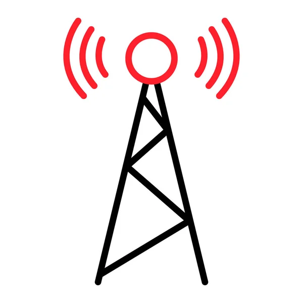 Signaaltoren Pictogram Draadloos Technologie Netwerk Teken Antenne Golf Radio Vector — Stockvector