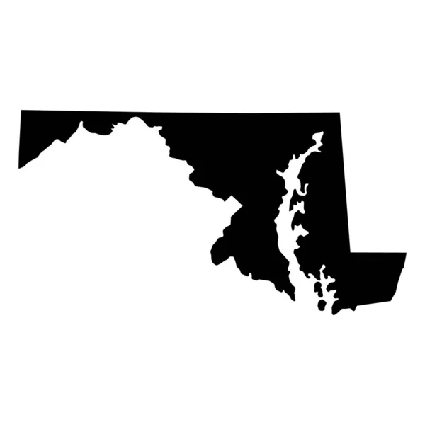Maryland Forma Mapa Estados Unidos América Ilustração Vetorial Símbolo Ícone —  Vetores de Stock