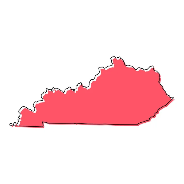 Kentucky Haritası Şekli Amerika Birleşik Devletleri Düz Konsept Simge Vektör — Stok Vektör