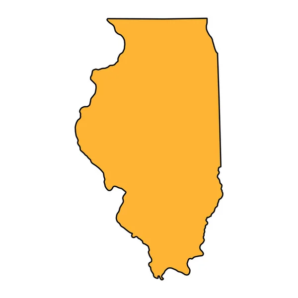 Forma Del Mapa Illinois Estados Unidos América Icono Concepto Plano — Vector de stock