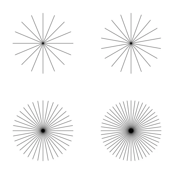 Konvergente Strahlungslinien Platzen Geometrisches Sunburst Element Vektor Darstellung Der Sonnenform — Stockvektor