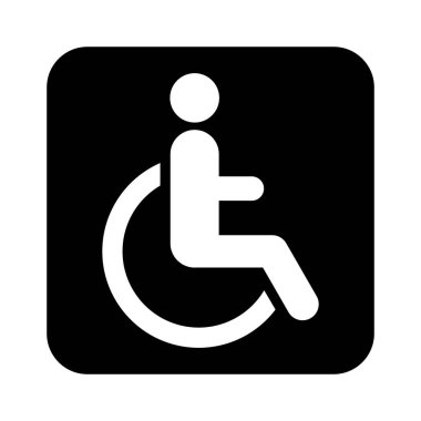 Restroom wheelchair wc symbol, flat web button, toilet vector illustration information .