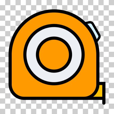 Ölçüm mezurası simgesi, ölçüm aracı konsept tasarım sembolü, aracı düz vektör illüstrasyonu .