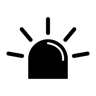 Siren yangın alarmı işareti, tehlike işareti ışık işareti, ambulans polisi uyarı vektör çizimi .