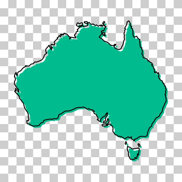Ausztrália Térkép Ikon Földrajz Üres Fogalom Elszigetelt Grafikus Háttér Vektor — Stock Vector