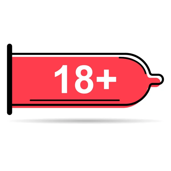 Condom Icon Shadow Health Protection Rubber Symbol Preventation Web Sign — Image vectorielle