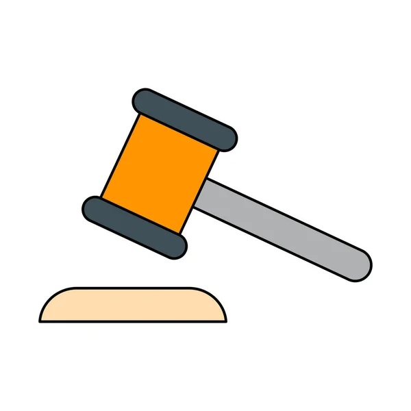Judge Hammer Icon Law Auction Symbol Gavel Justice Sign Vector — Stock Vector
