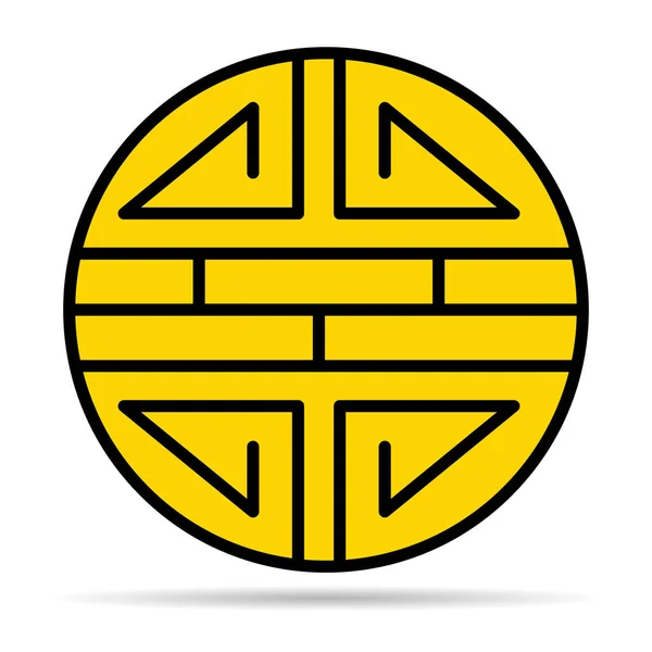Tradicional Shou Sombra Icono Espiritual Aislado Shu Plano Símbolo Asiático — Archivo Imágenes Vectoriales