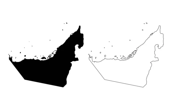 Set Der Vereinigten Arabischen Emirate Kartensymbol Geographie Leeres Konzept Grafische — Stockvektor