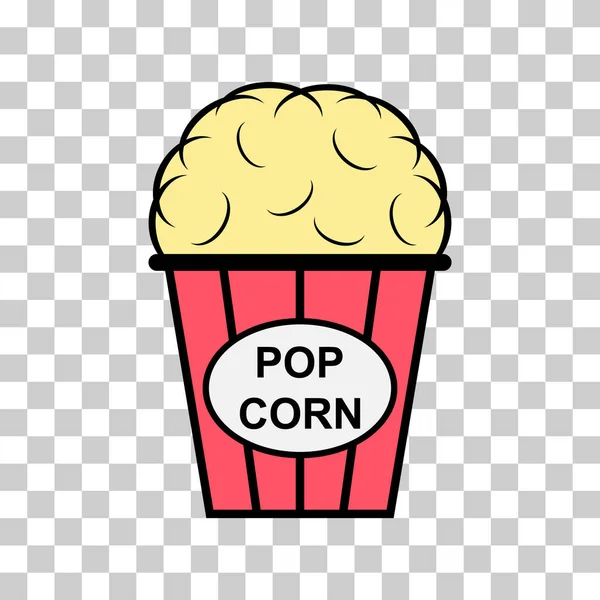 Popcorn Food Design Icoon Web Corn Box Snack Platte Vector — Stockvector