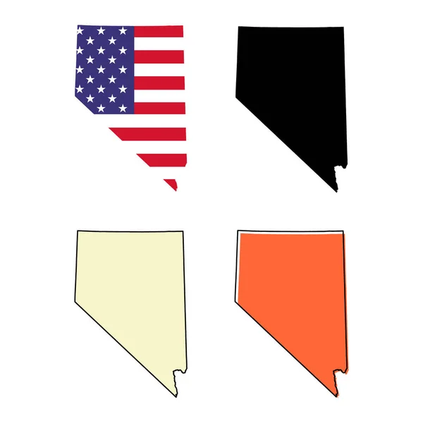 Set Nevada Map Shape United States America Flat Concept Icon — 스톡 벡터