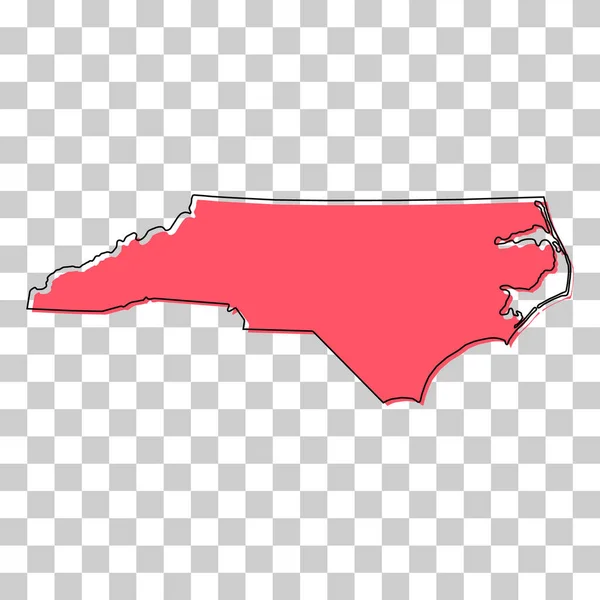 North Carolina Kartform Amerikas Förenta Stater Platt Begrepp Symbol Vektor — Stock vektor