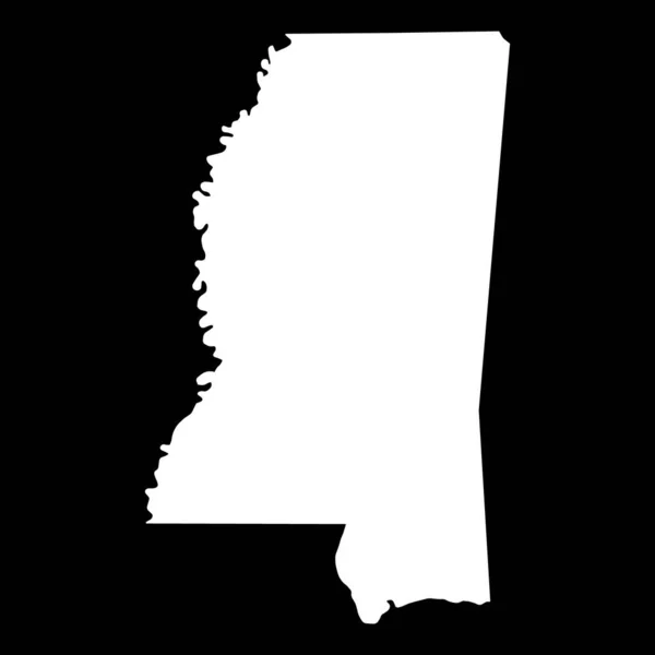 Forma Mapa Mississippi Estados Unidos América Ilustração Vetorial Símbolo Ícone — Vetor de Stock