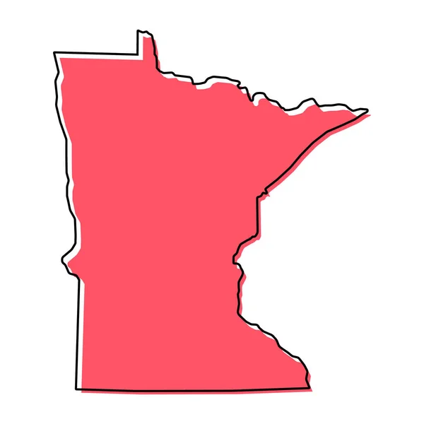 Minnesota Map Shape United States America Flat Concept Icon Symbol - Stok Vektor