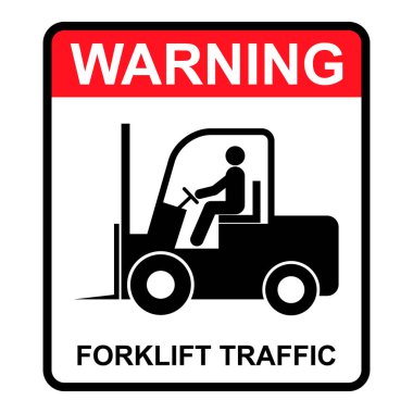 Forklift taşıma simgesi, endüstri aracı makine sembolü, çatal kamyon depo vektör illüstrasyonu .