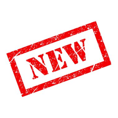 Yeni pul sembolü, etiket etiketi işareti düğmesi, metin sancak vektör illüstrasyonu .