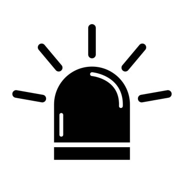 Siren yangın alarmı işareti, tehlike işareti ışık işareti, ambulans polisi uyarı vektör çizimi .