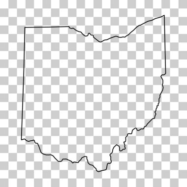 Ohio haritası şekli, Amerika Birleşik Devletleri. Düz konsept simge vektör çizimi .