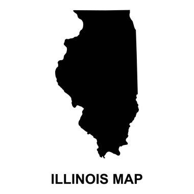 Illinois haritası şekli, Amerika Birleşik Devletleri. Düz konsept simge vektör çizimi .