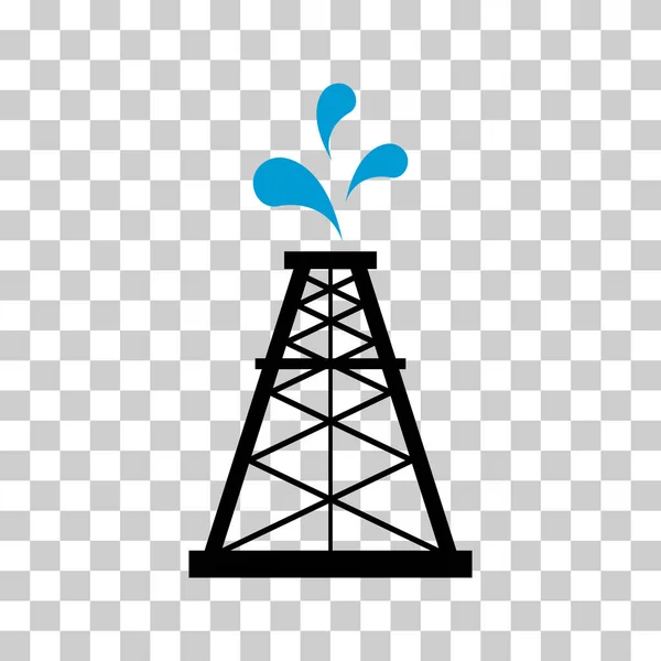 石油リグフラットグラフィックアイコン 燃料プラットフォーム産業タワーのガスサイン ベクトルイラスト — ストックベクタ