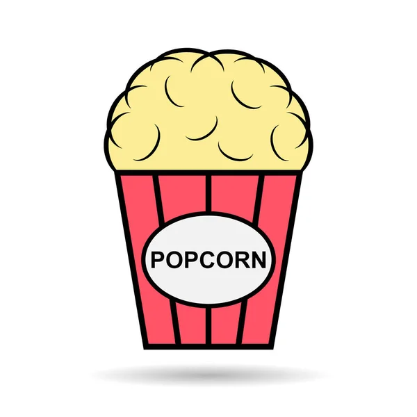 Popcorn Food Design Icône Ombre Boîte Maïs Web Snack Élément — Image vectorielle