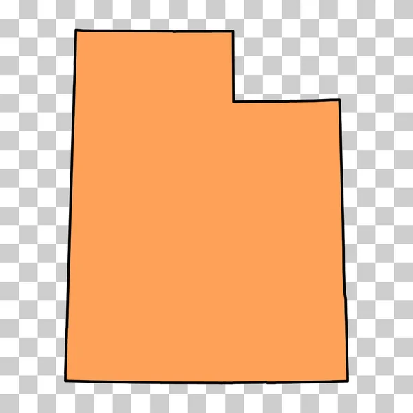 Utah Map Shape United States America Flat Concept Icon Symbol — Stok Vektör
