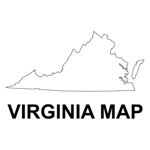 Форма Карты Вирджинии Соединенные Штаты Америки Иллюстрация Вектора Символов Плоской — стоковый вектор
