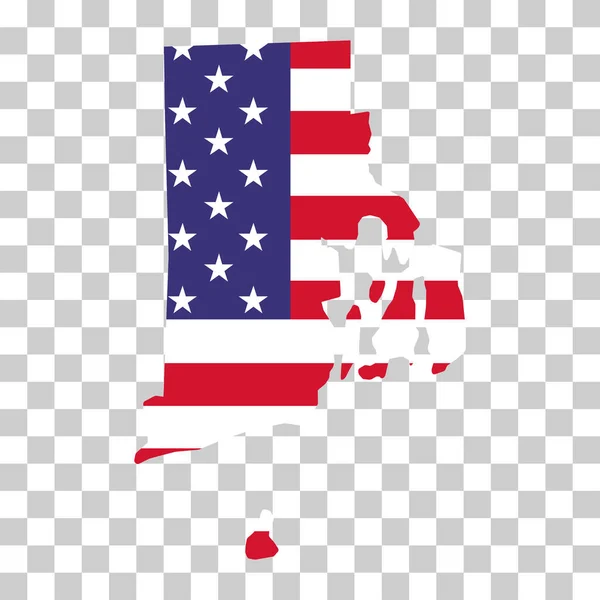 ロードアイランド州の地図の形 アメリカ合衆国 フラットコンセプトシンボルベクトルイラスト — ストックベクタ