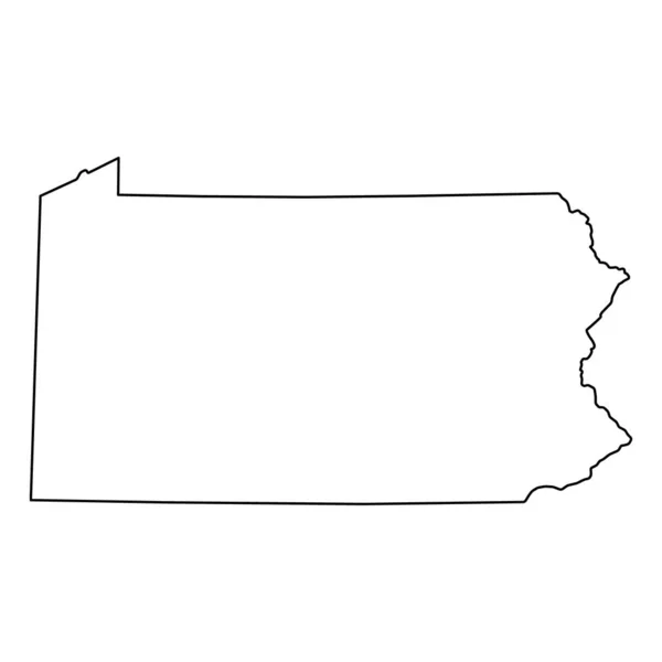宾夕法尼亚的地图形状 美国的统一州 平面概念图标符号矢量插图 — 图库矢量图片