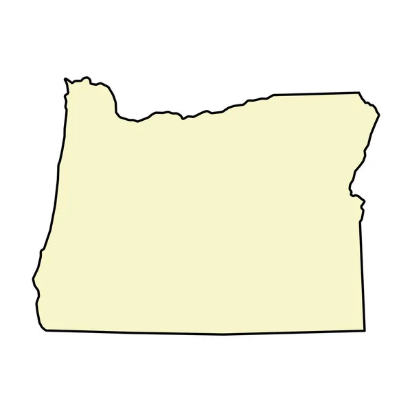 Oregon Map Shape United States America Flat Concept Icon Symbol — Stock Vector
