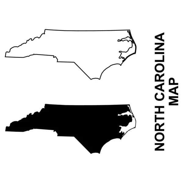 Set North Carolina Map United States America Flat Concept Vector — Stockový vektor