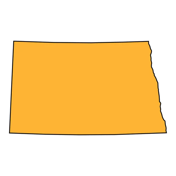 North Dakota Kartform Amerikas Förenta Stater Platt Begrepp Ikon Symbol — Stock vektor