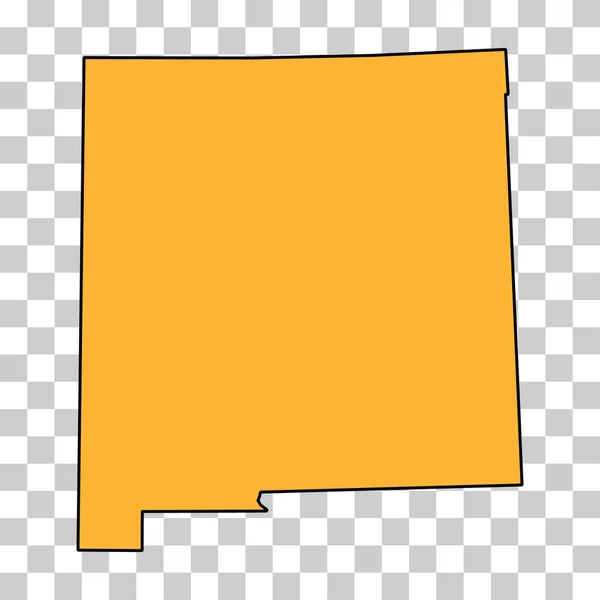 新墨西哥州地图 美国的统一州 平面概念图标符号矢量插图 — 图库矢量图片