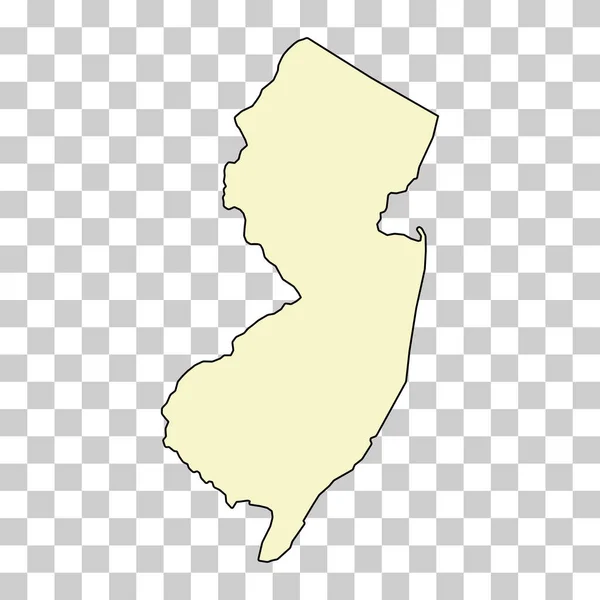 New Jersey Map United States America Flat Concept Icon Symbol — Stok Vektör