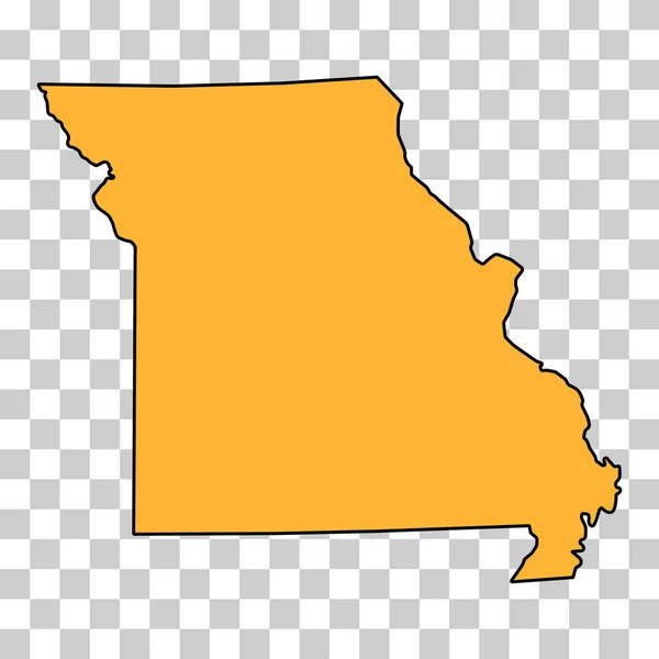 密苏里州的地图形状 美国的联合州 平面概念图标符号矢量插图 — 图库矢量图片