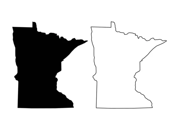 Set Dari Peta Minnesota Amerika Serikat Ilustrasi Konsep Vektor Simbol - Stok Vektor