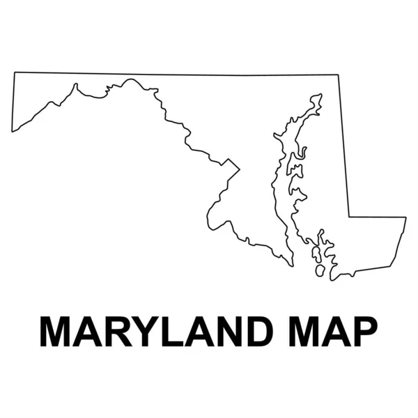Marylandská Mapa Spojené Státy Americké Ilustrace Vektorového Symbolu Ploché Koncepce — Stockový vektor