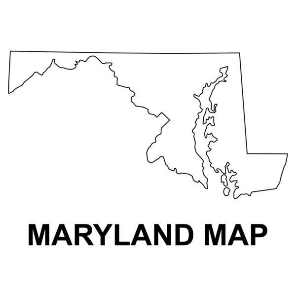 Maryland map shape, united states of america. Flat concept icon symbol vector illustration .