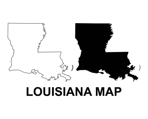 Set Van Louisiana Kaart Verenigde Staten Van Amerika Vlakke Concept — Stockvector