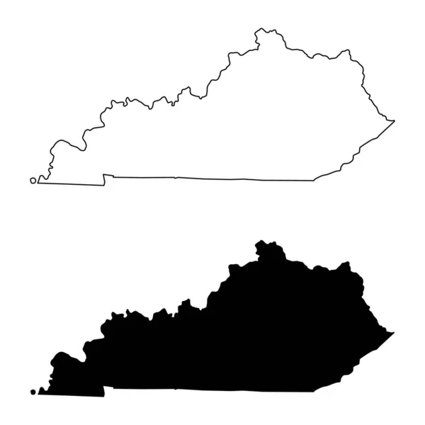 一套肯塔基州的地图 美国的联邦 平面概念图标矢量说明 — 图库矢量图片